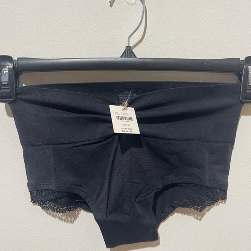 Anthropologie Black Lace Trim Shorts NWT